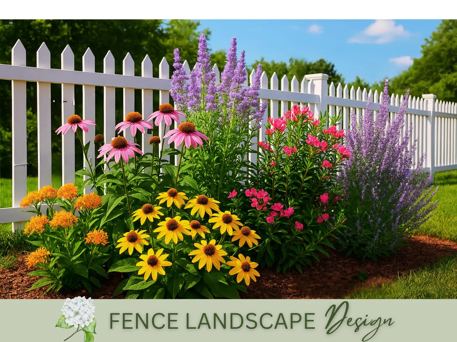 Premade fence garden native plants