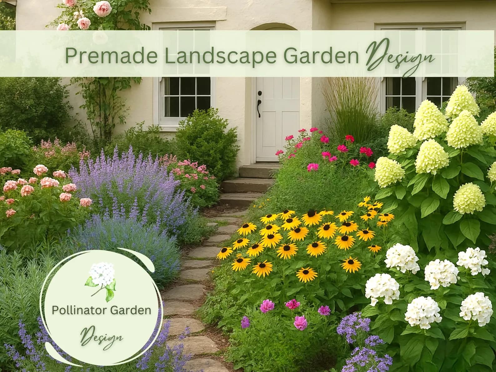Premade landscape pollinator cottage garden